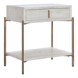 Pemberly Row Contemporary Engineered Wood Side Table Oak White