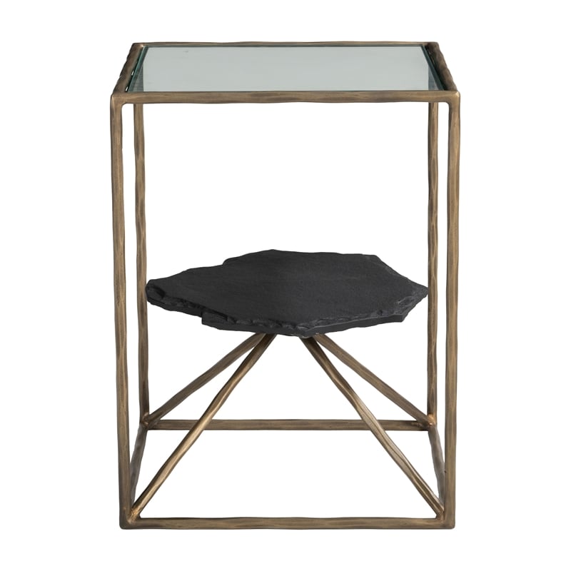 Pemberly Row Modern / Contemporary Metal Side Table Brass Finish