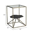 Pemberly Row Modern / Contemporary Metal Side Table Brass Finish