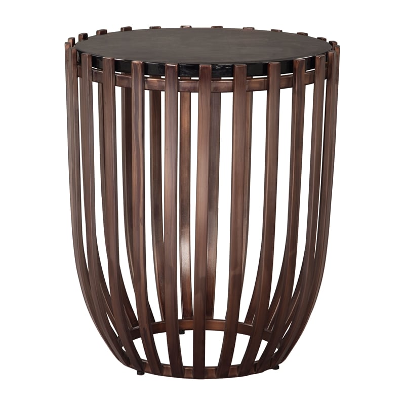Pemberly Row Modern / Contemporary Metal Side Table Bronze Finish