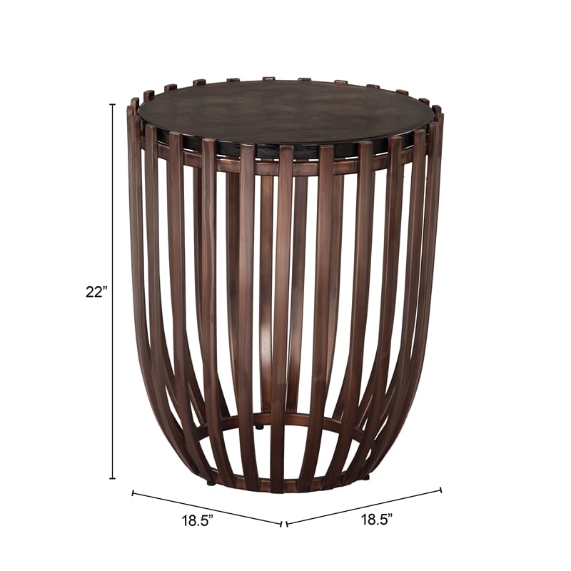 Pemberly Row Modern / Contemporary Metal Side Table Bronze Finish