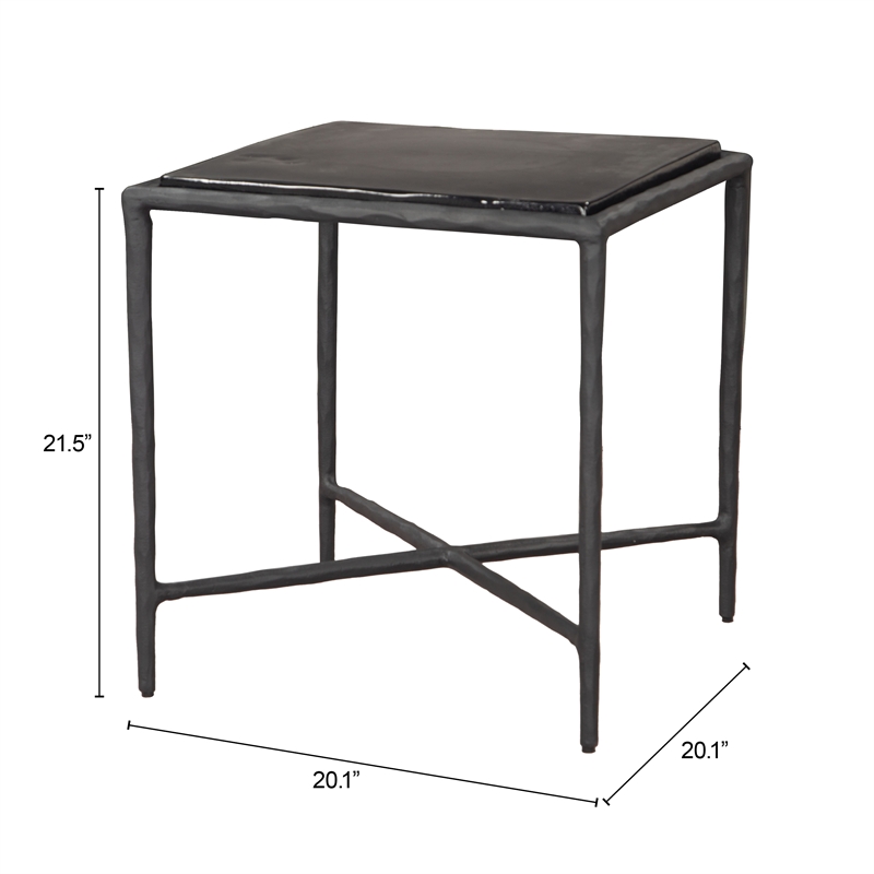 Pemberly Row Modern / Contemporary Aluminum Side Table Black
