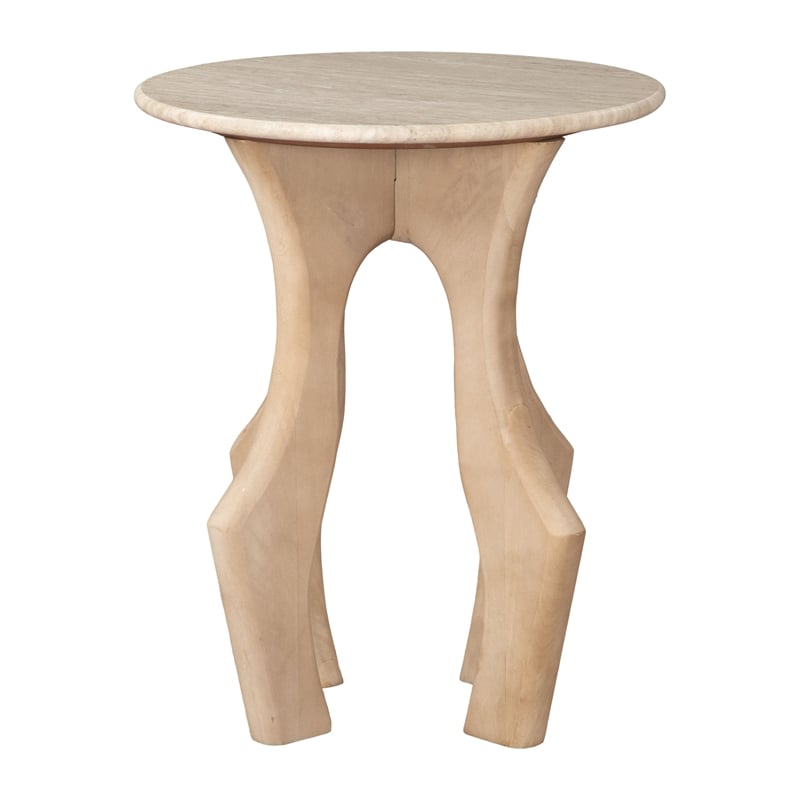 Pemberly Row Modern / Contemporary Wood Side Table White & Natural