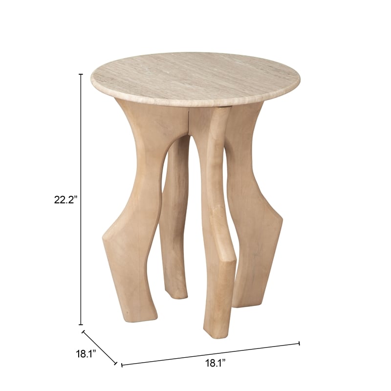 Pemberly Row Modern / Contemporary Wood Side Table White & Natural