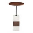 Pemberly Row Modern / Contemporary Marble Side Table Brown & White