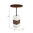Pemberly Row Modern / Contemporary Marble Side Table Brown & White