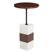 Pemberly Row Modern / Contemporary Marble Side Table Brown & White