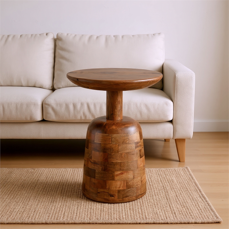 Pemberly Row Modern / Contemporary Wood Side Table Walnut Finish