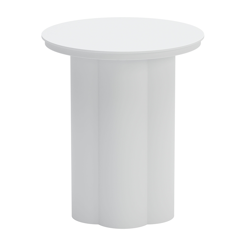 Pemberly Row Contemporary Assembled Aluminum Side Table White