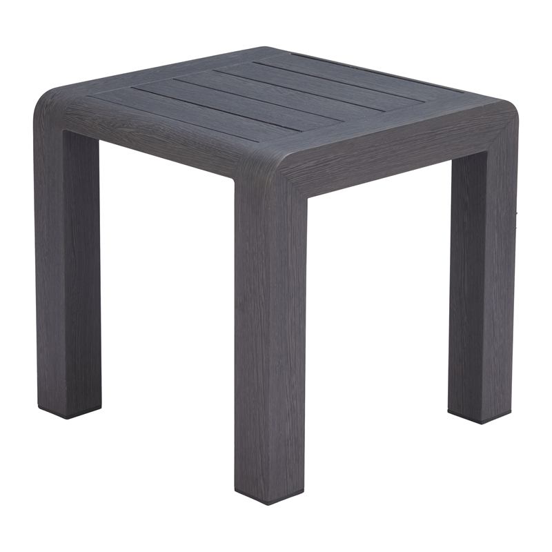 Pemberly Row Contemporary Assembled Aluminum Side Table Black