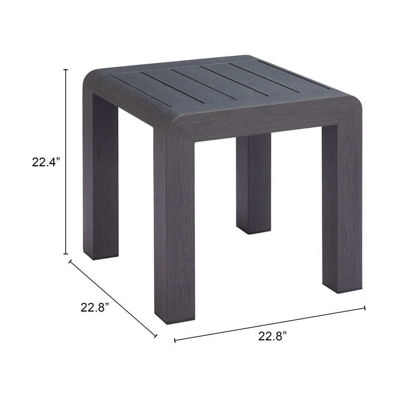Pemberly Row Contemporary Assembled Aluminum Side Table Black