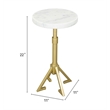 Pemberly Row Modern / Contemporary Metal Side Table White & Gold