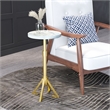 Pemberly Row Modern / Contemporary Metal Side Table White & Gold
