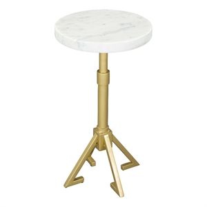 Pemberly Row Modern / Contemporary Metal Side Table White & Gold
