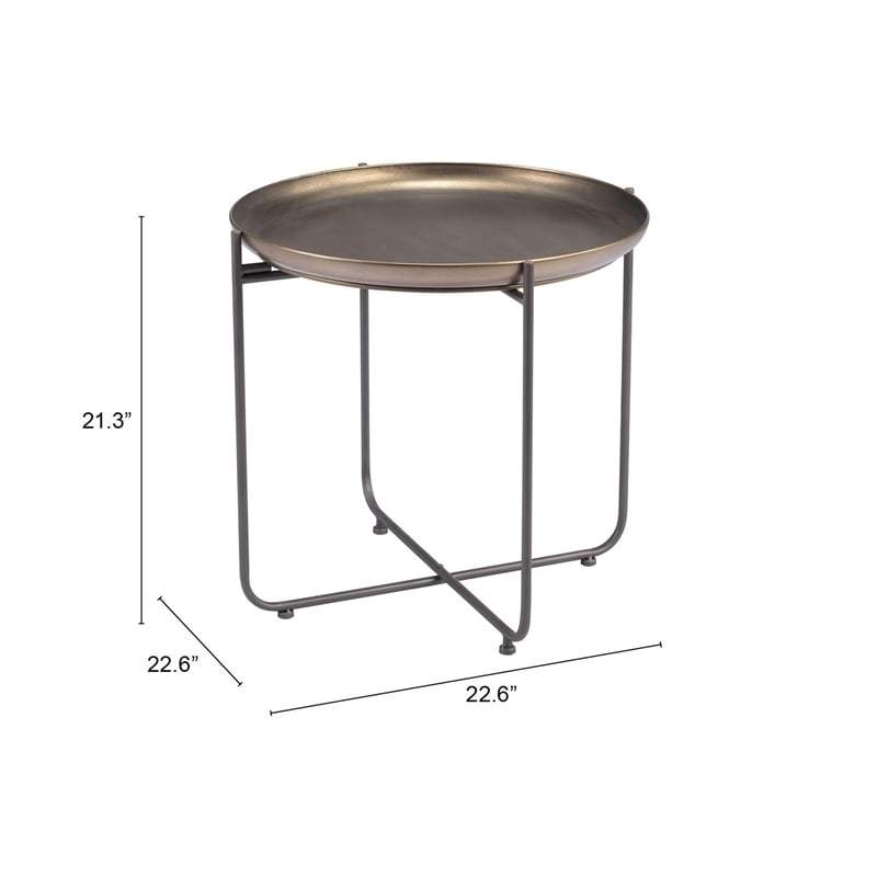 Pemberly Row Modern / Contemporary Metal Side Table Bronze Finish