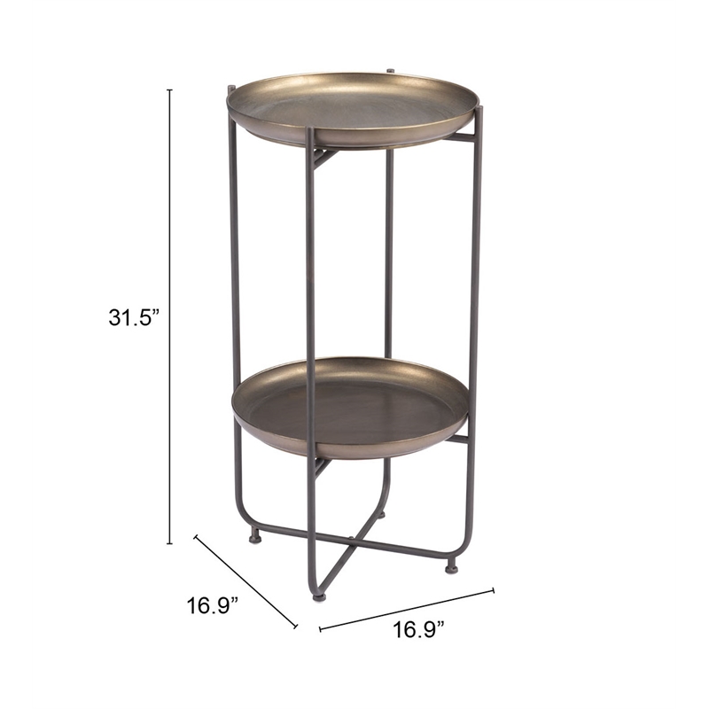 Pemberly Row Modern / Contemporary Metal Accent Table Bronze
