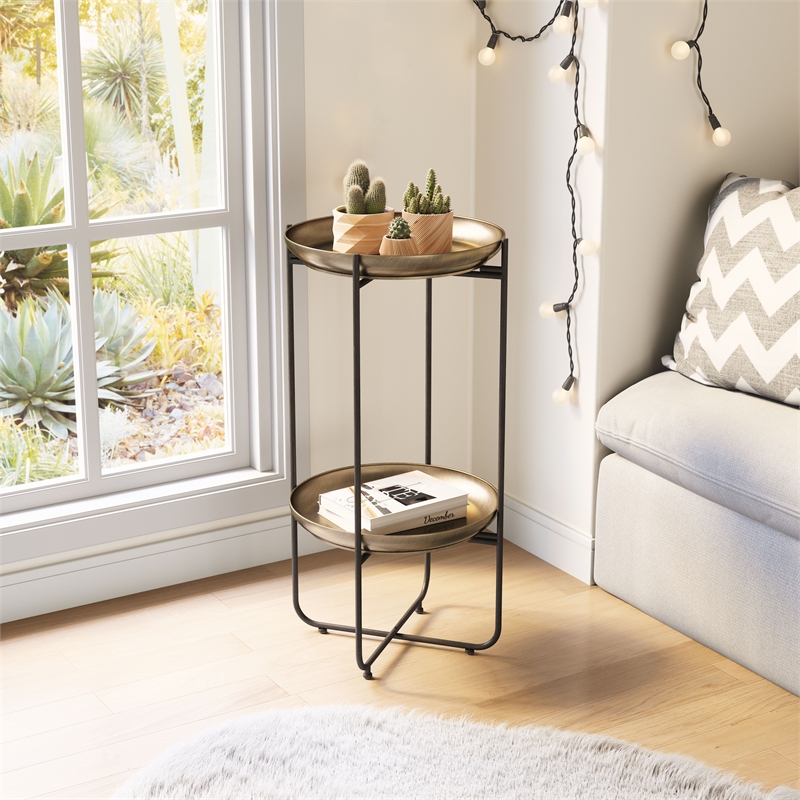 Pemberly Row Modern / Contemporary Metal Accent Table Bronze