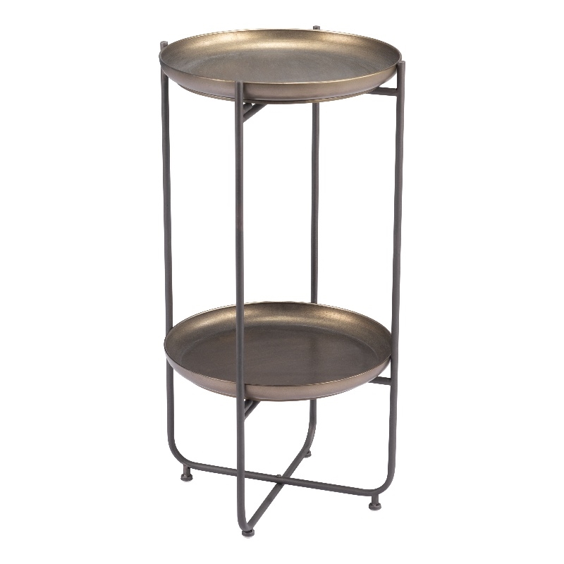 Pemberly Row Modern / Contemporary Metal Accent Table Bronze