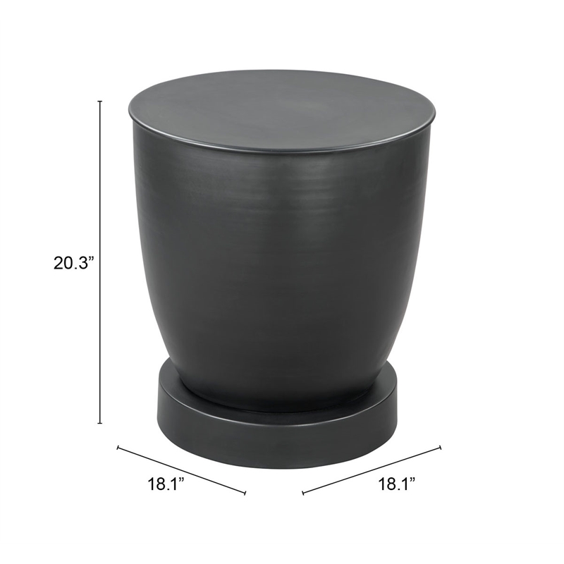 Pemberly Row Modern / Contemporary Assembled Metal Side Table Black