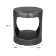 Pemberly Row Contemporary Assembled Metal Metal Side Table in Black
