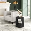 Pemberly Row Contemporary Assembled Metal Metal Side Table in Black