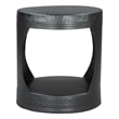 Pemberly Row Contemporary Assembled Metal Metal Side Table in Black