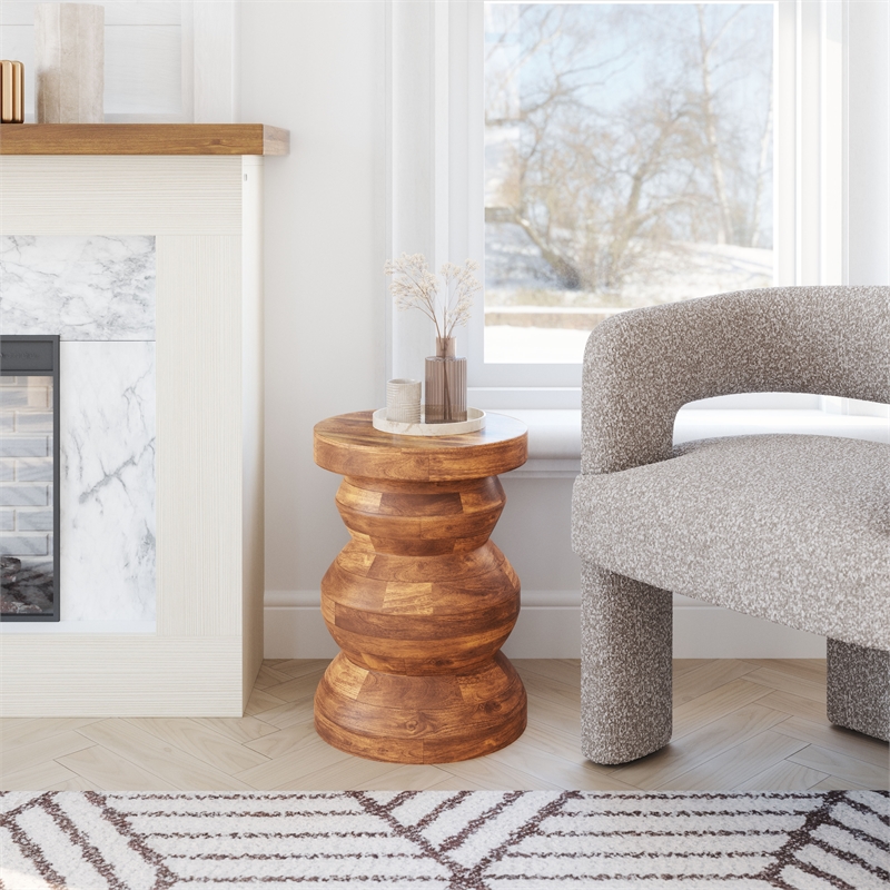 Pemberly Row Modern / Contemporary Assembled Wood Side Table Walnut