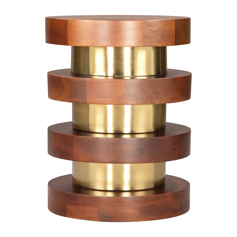 Pemberly Row Modern / Contemporary Assembled Metal Side Table Walnut