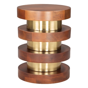 Pemberly Row Modern / Contemporary Assembled Metal Side Table Walnut