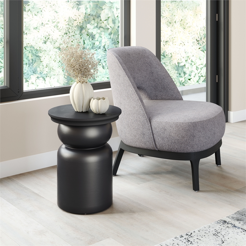 Pemberly Row Modern / Contemporary Assembled Wood Side Table Black