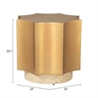 Pemberly Row Contemporary Electroplated Iron End Table in Gold & Beige