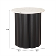 Pemberly Row Contemporary Engineered Wood Side Table White & Black