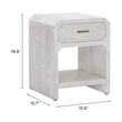 Pemberly Row Contemporary Engineered Wood Side Table Oak White