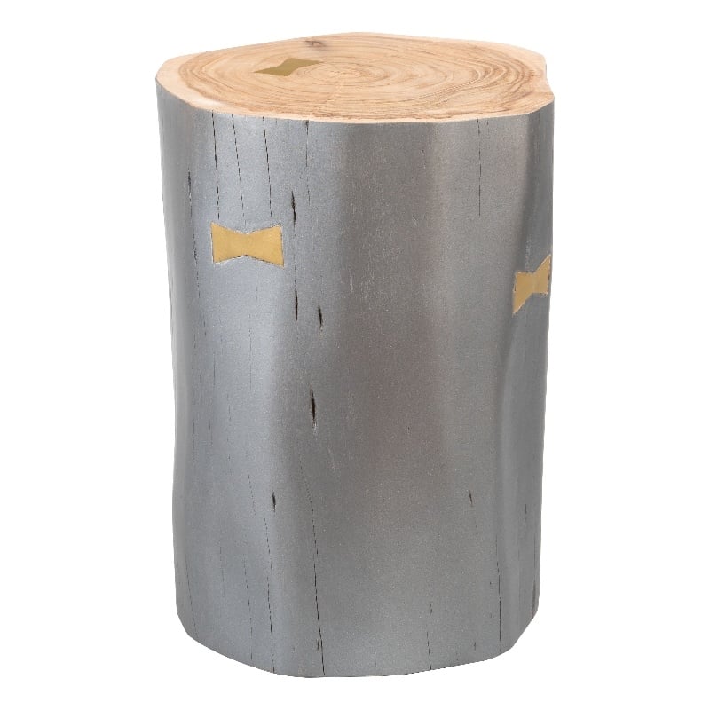 Pemberly Row Contemporary Assembled Wood Sugra End Table Gray