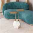 Pemberly Row Modern / Contemporary Marble Side Table Brass & White