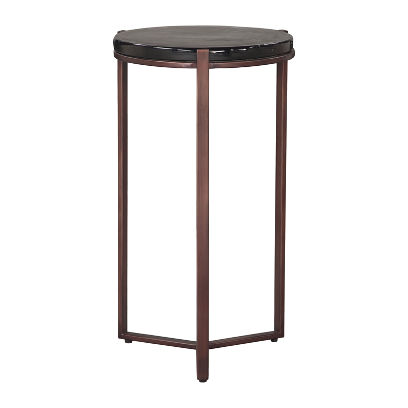 Pemberly Row Modern / Contemporary Metal Side Table Bronze Finish