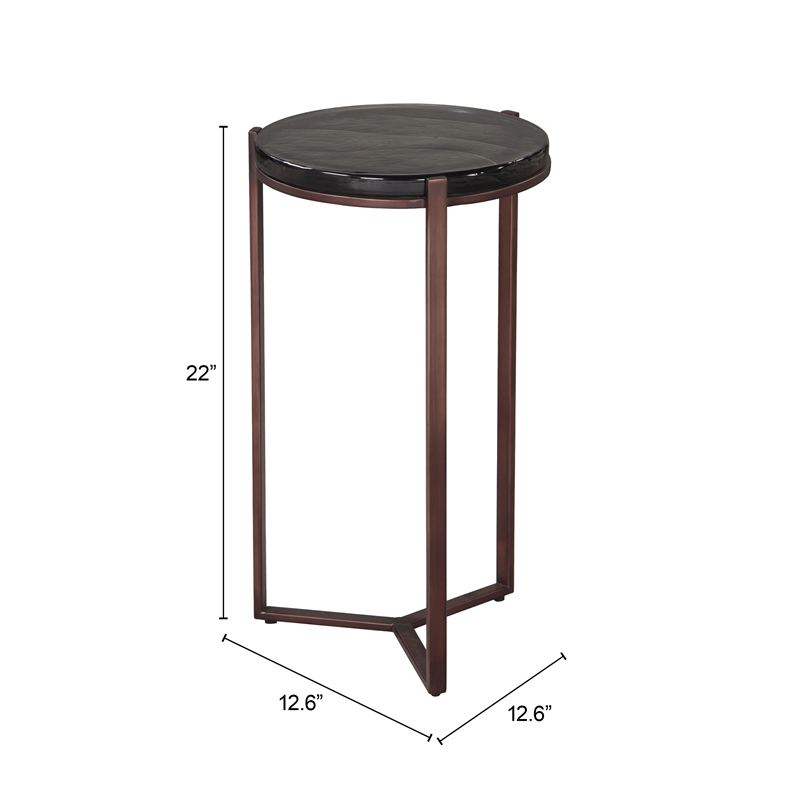 Pemberly Row Modern / Contemporary Metal Side Table Bronze Finish