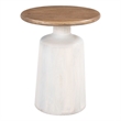 Pemberly Row Modern / Contemporary Wood Side Table Brown & White