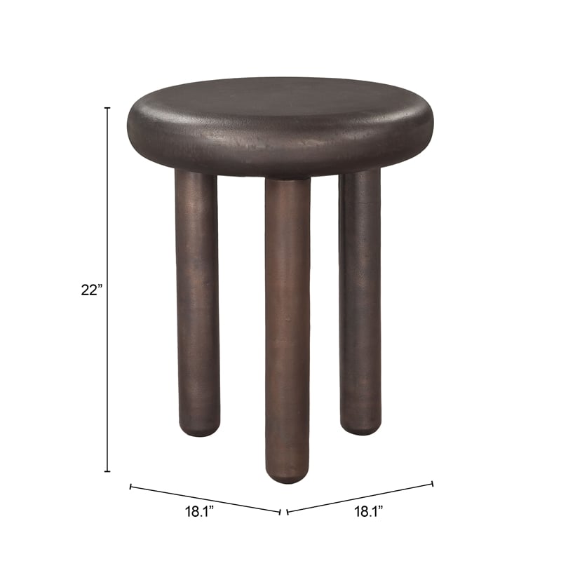 Pemberly Row Modern / Contemporary Metal Side Table Bronze Finish