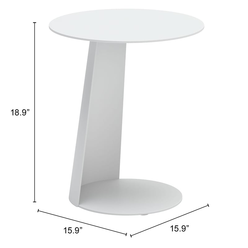Pemberly Row Modern / Contemporary Aluminum Side Table White
