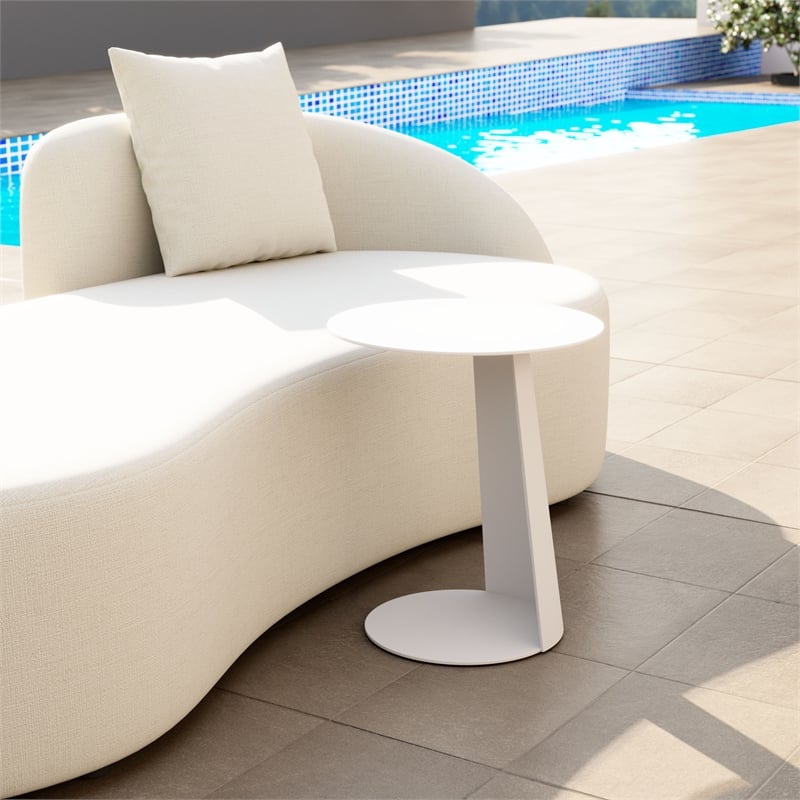 Pemberly Row Modern / Contemporary Aluminum Side Table White