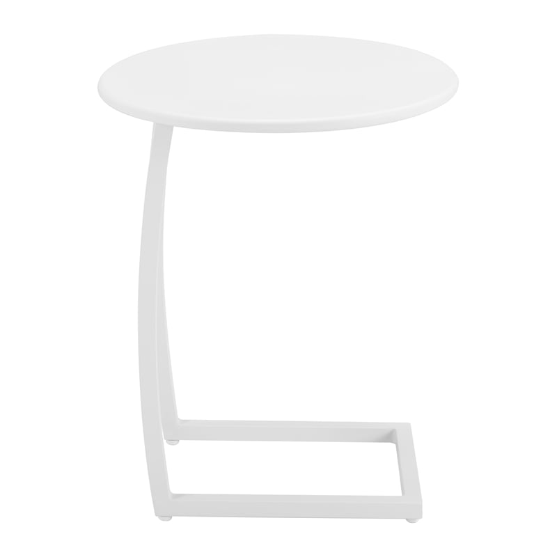 Pemberly Row Contemporary Assembled Aluminum End Table White