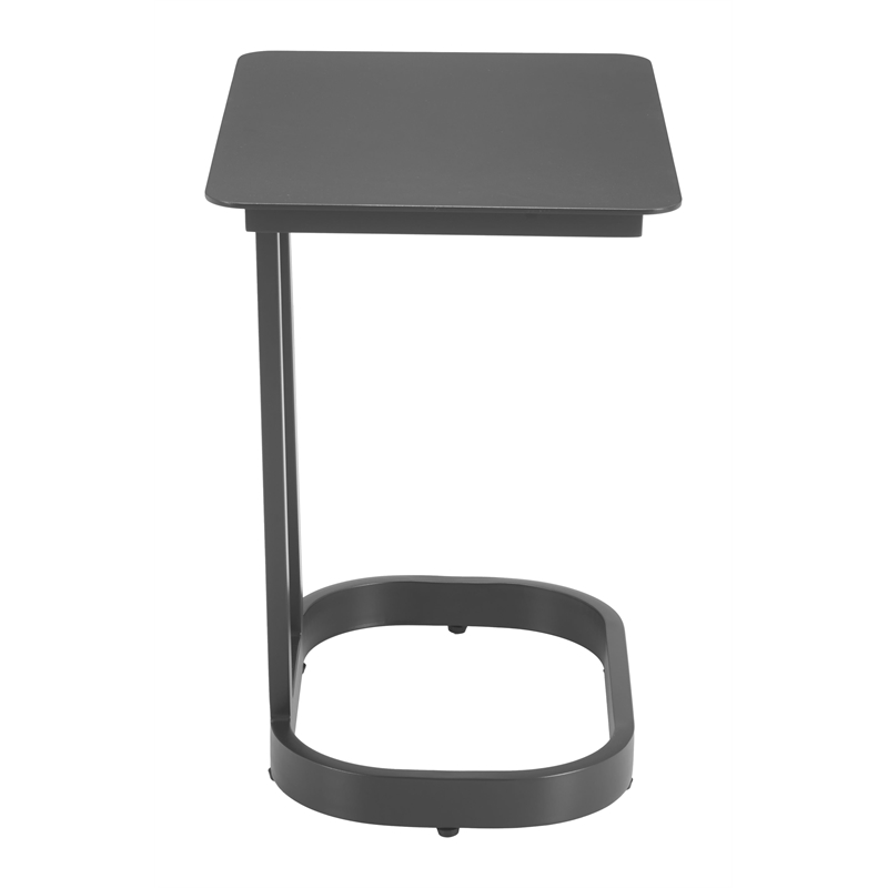 Pemberly Row Contemporary Assembled Aluminum End Table Black