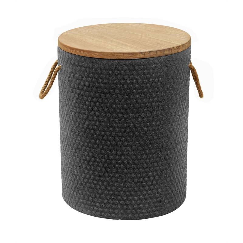 Pemberly Row Modern / Contemporary Stone Side Table Natural & Black