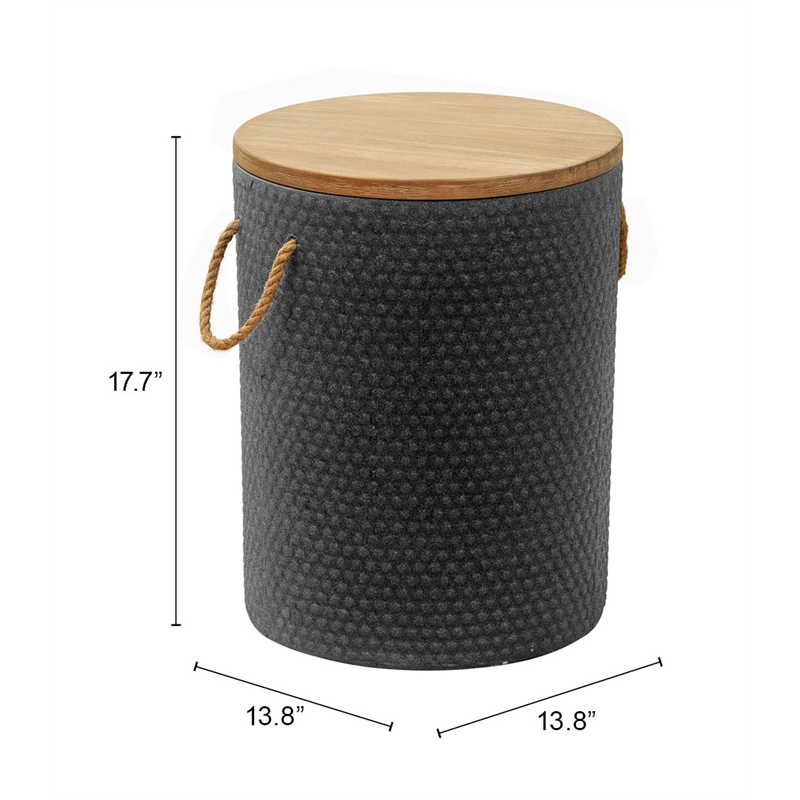 Pemberly Row Modern / Contemporary Stone Side Table Natural & Black