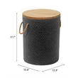 Pemberly Row Modern / Contemporary Stone Side Table Natural & Black