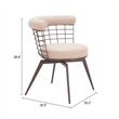 Pemberly Row Contemporary Metal Swivel Dining Chair Beige & Brown