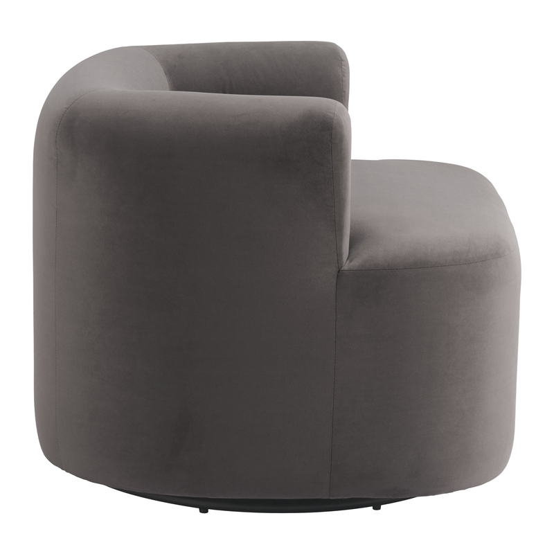 Pemberly Row Contemporary Assembled Engineered Wood Swivel Chair Gray