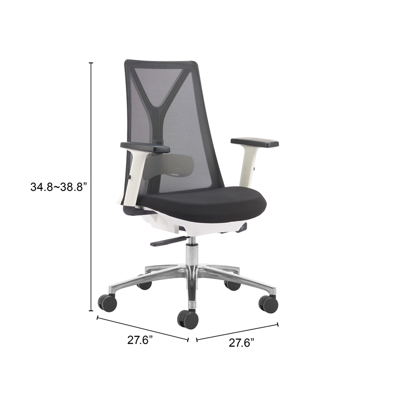 Pemberly Row Modern / Contemporary Metal Office Chair Black Finish