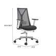 Pemberly Row Modern / Contemporary Metal Office Chair Black Finish